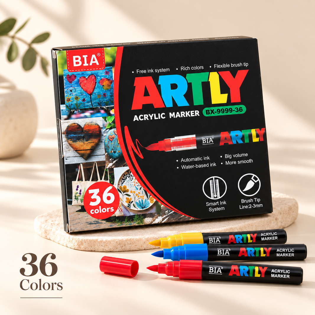 Acrylic Paint Marker Set – Flexible Brush Tip, 12–320 Colors