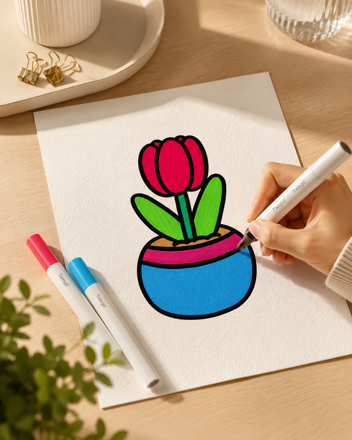 Tulip Pot Coloring video preview
