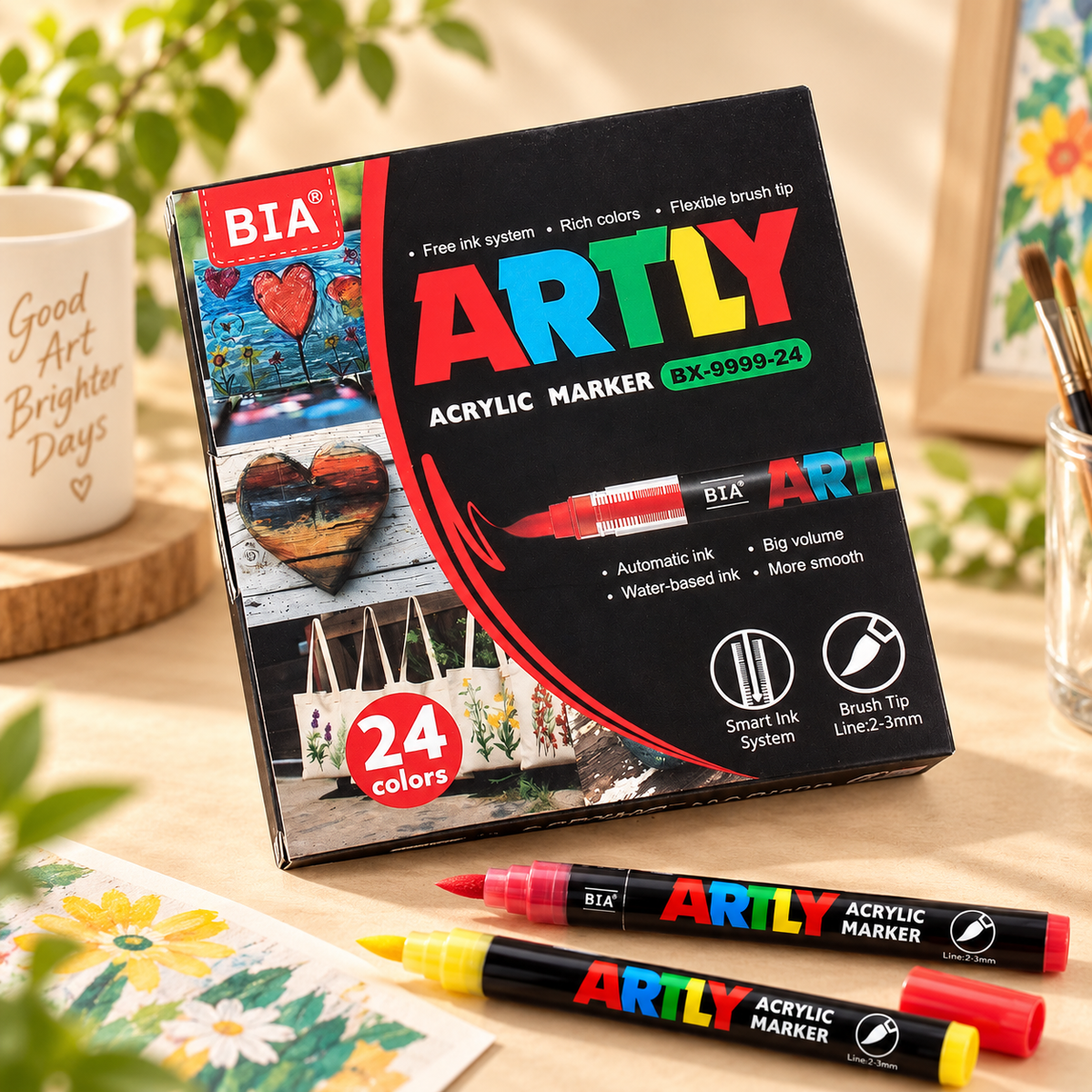 Acrylic Paint Marker Set – Flexible Brush Tip, 12–320 Colors