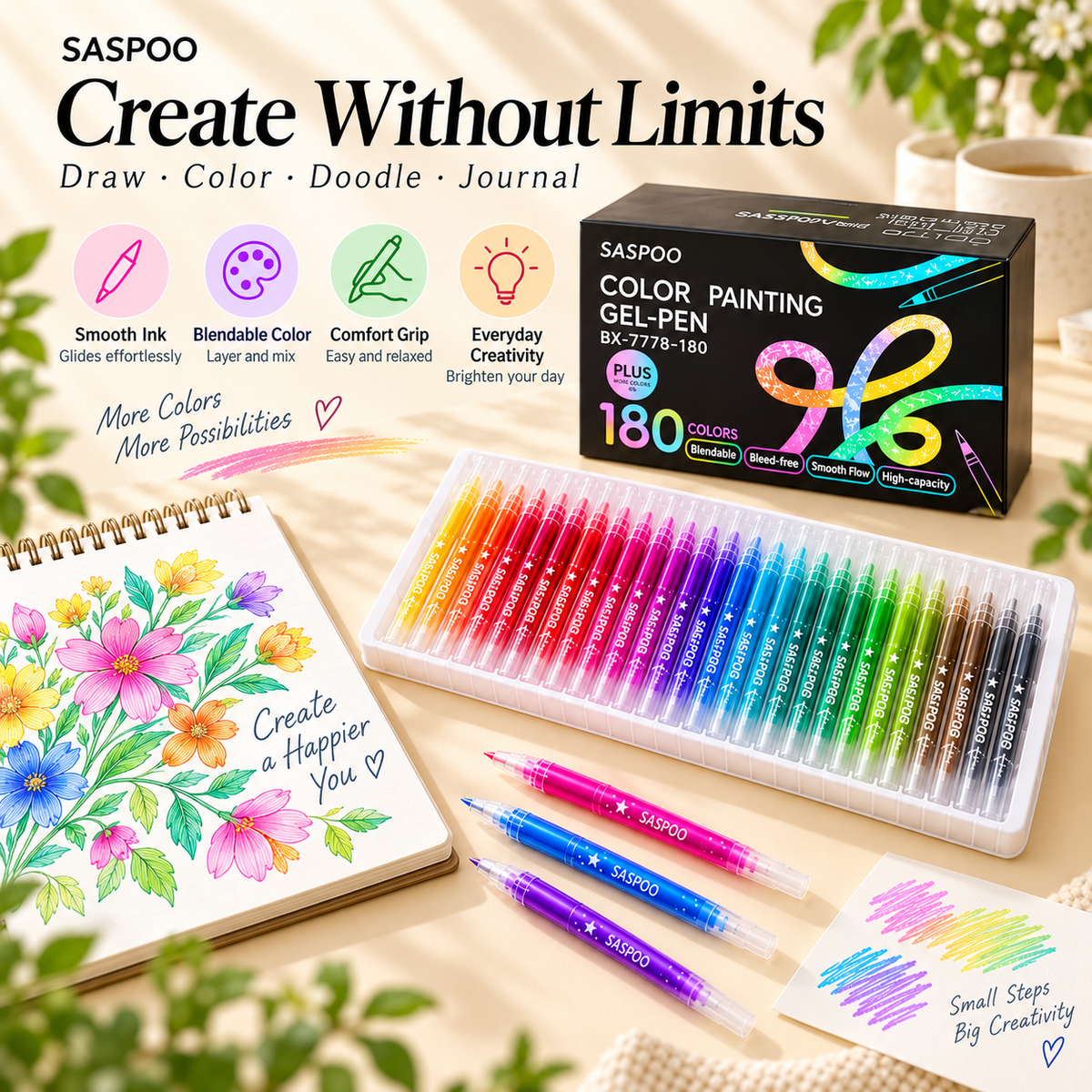 180-Color Color Painting Gel Pen Set