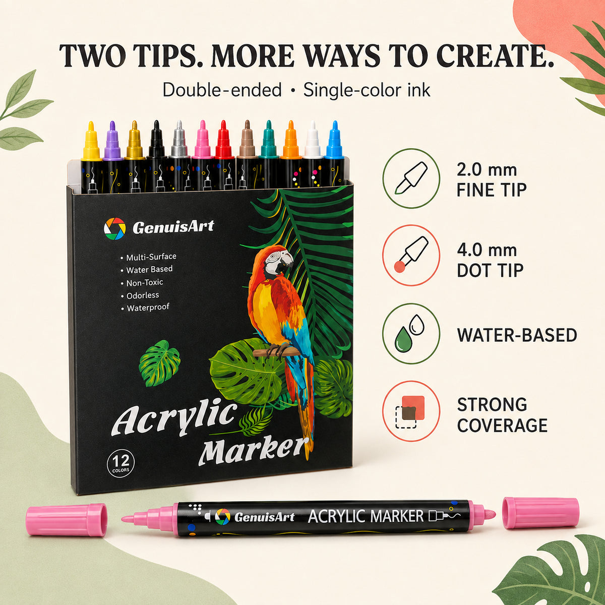 Dual-Tip Acrylic Paint Markers
