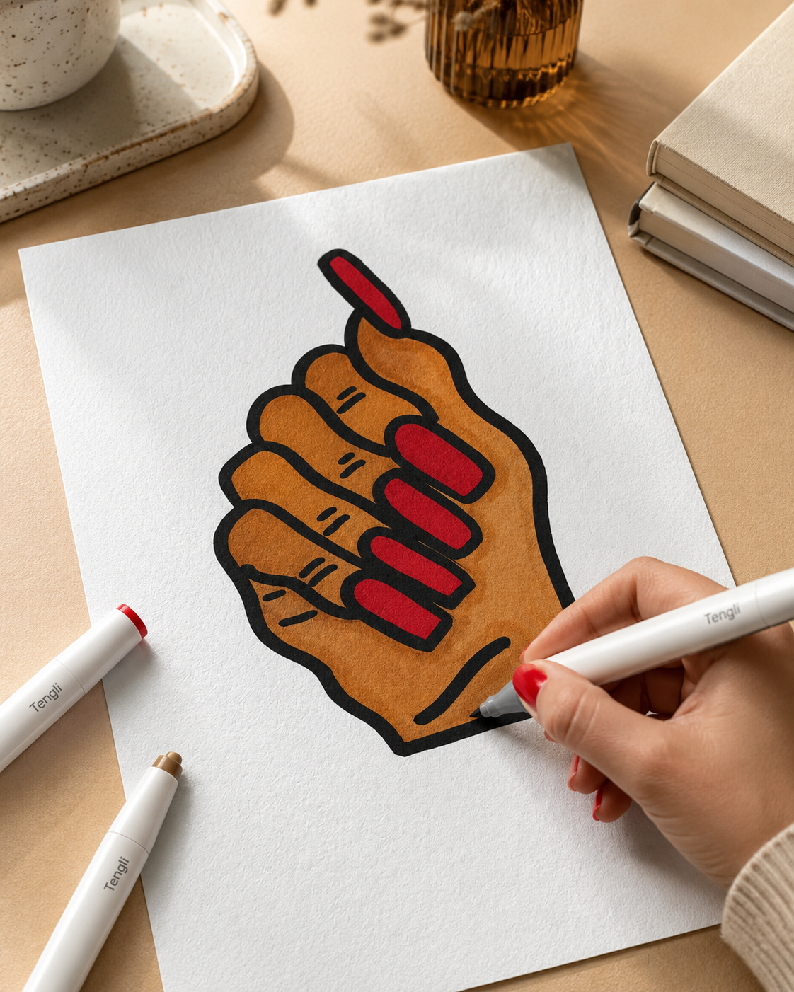 Red Nails Illustration video preview