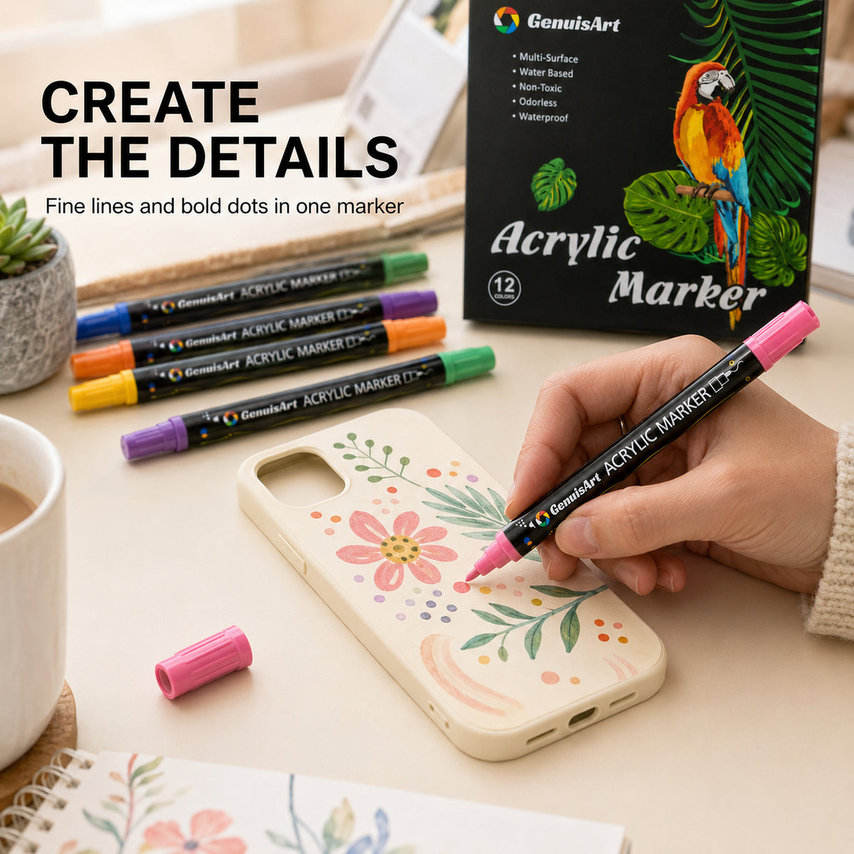 Dual-Tip Acrylic Paint Markers