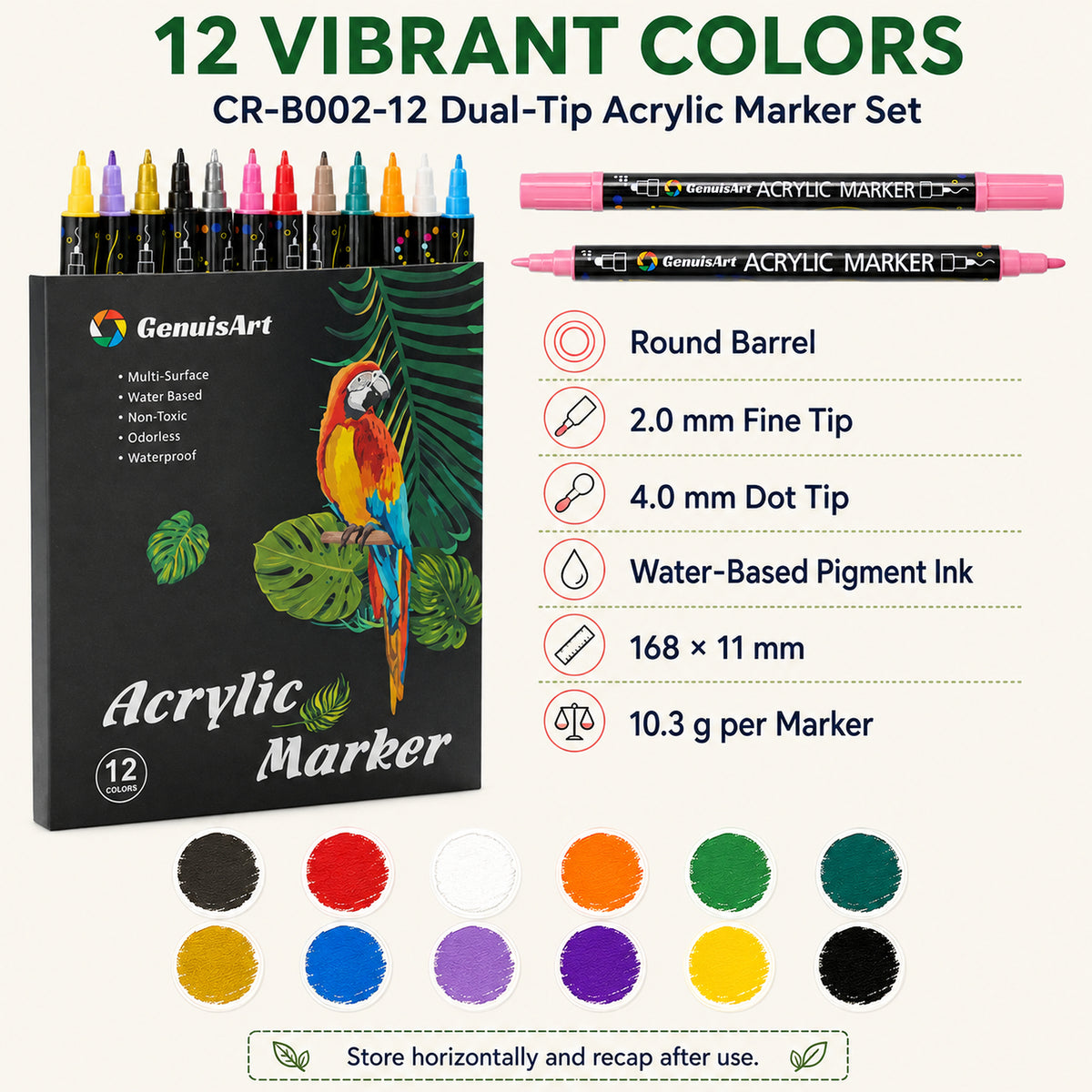 Dual-Tip Acrylic Paint Markers