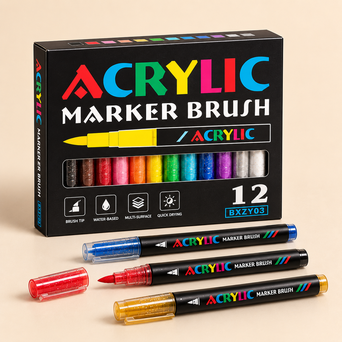 Brush-Tip Acrylic Paint Markers