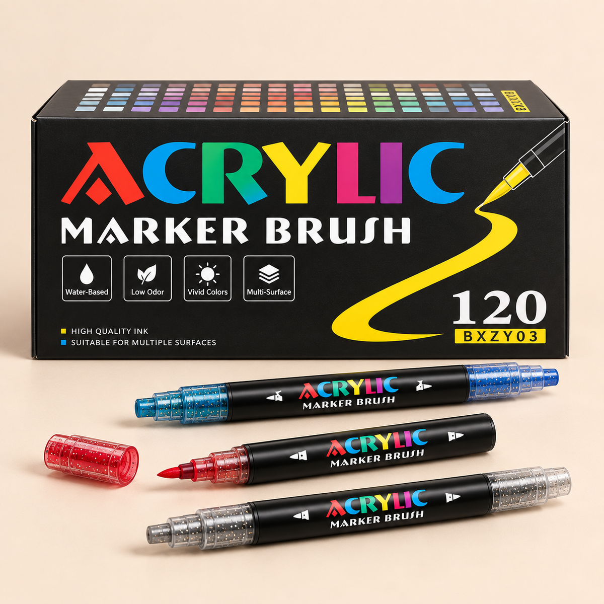 Brush-Tip Acrylic Paint Markers