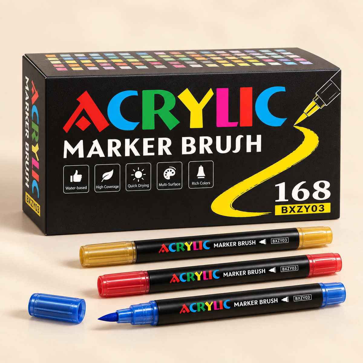Brush-Tip Acrylic Paint Markers