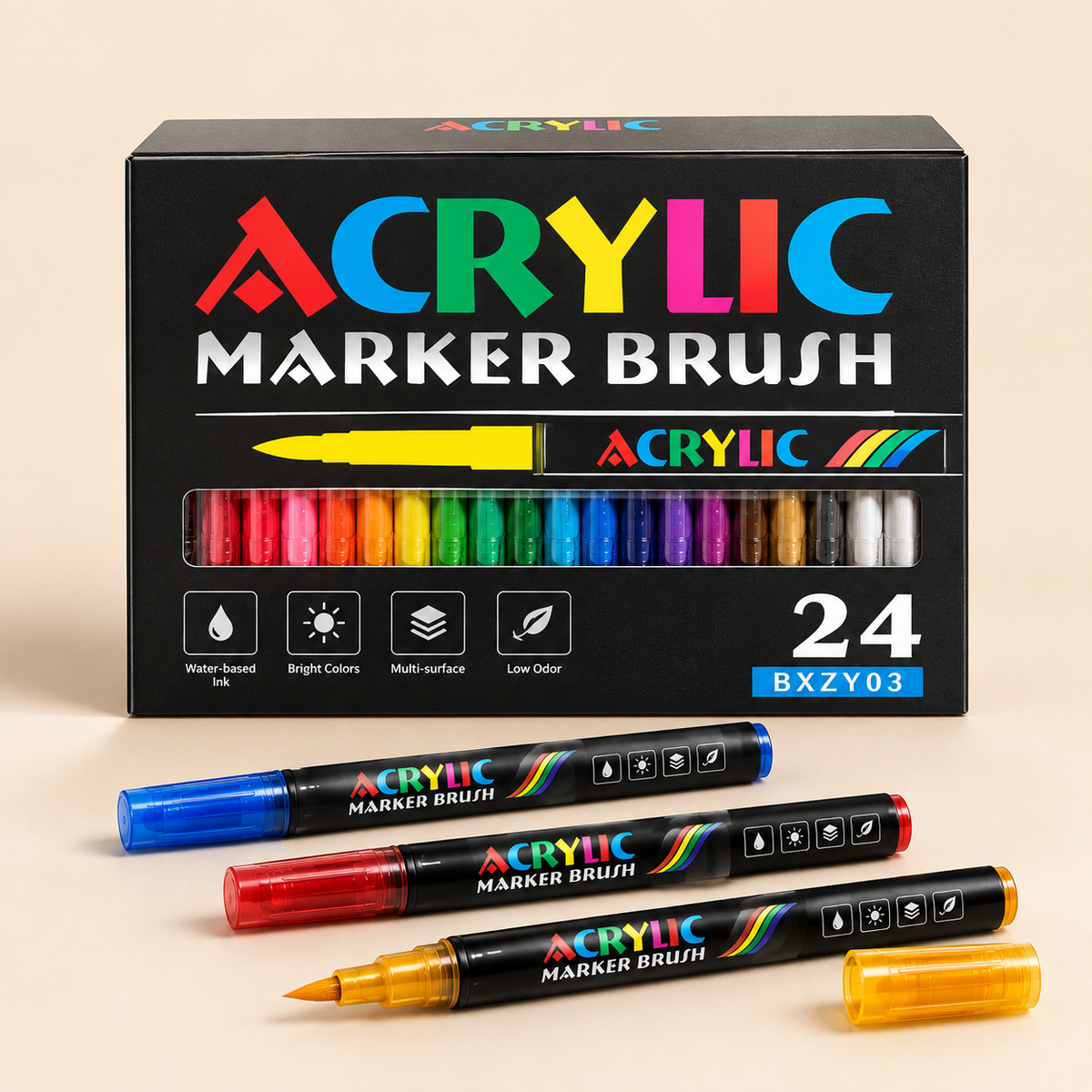 Brush-Tip Acrylic Paint Markers