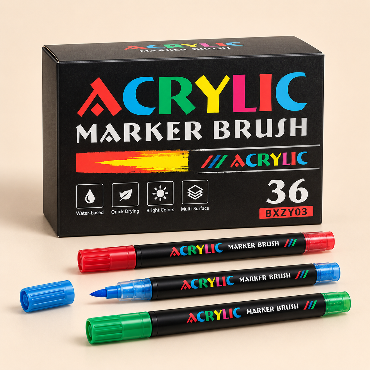 Brush-Tip Acrylic Paint Markers