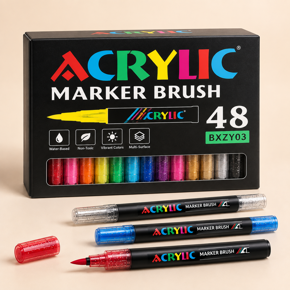 Brush-Tip Acrylic Paint Markers