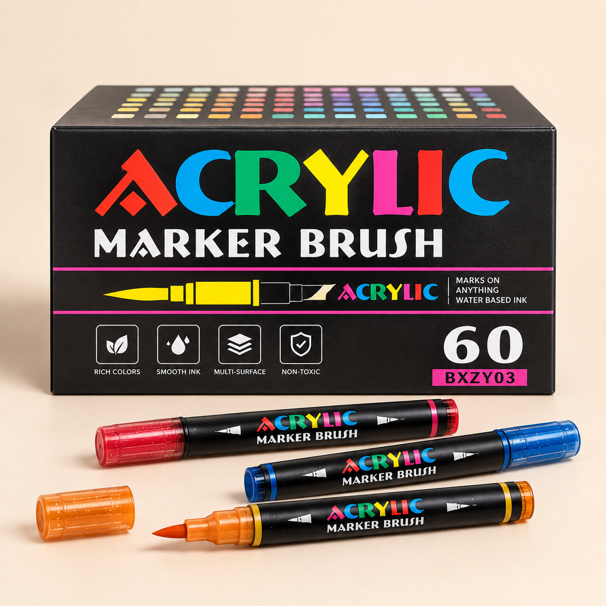 Brush-Tip Acrylic Paint Markers