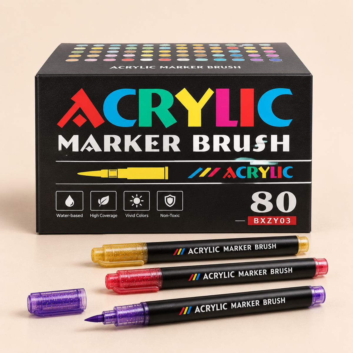 Brush-Tip Acrylic Paint Markers