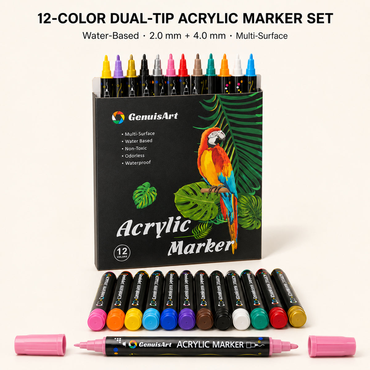 Dual-Tip Acrylic Paint Markers