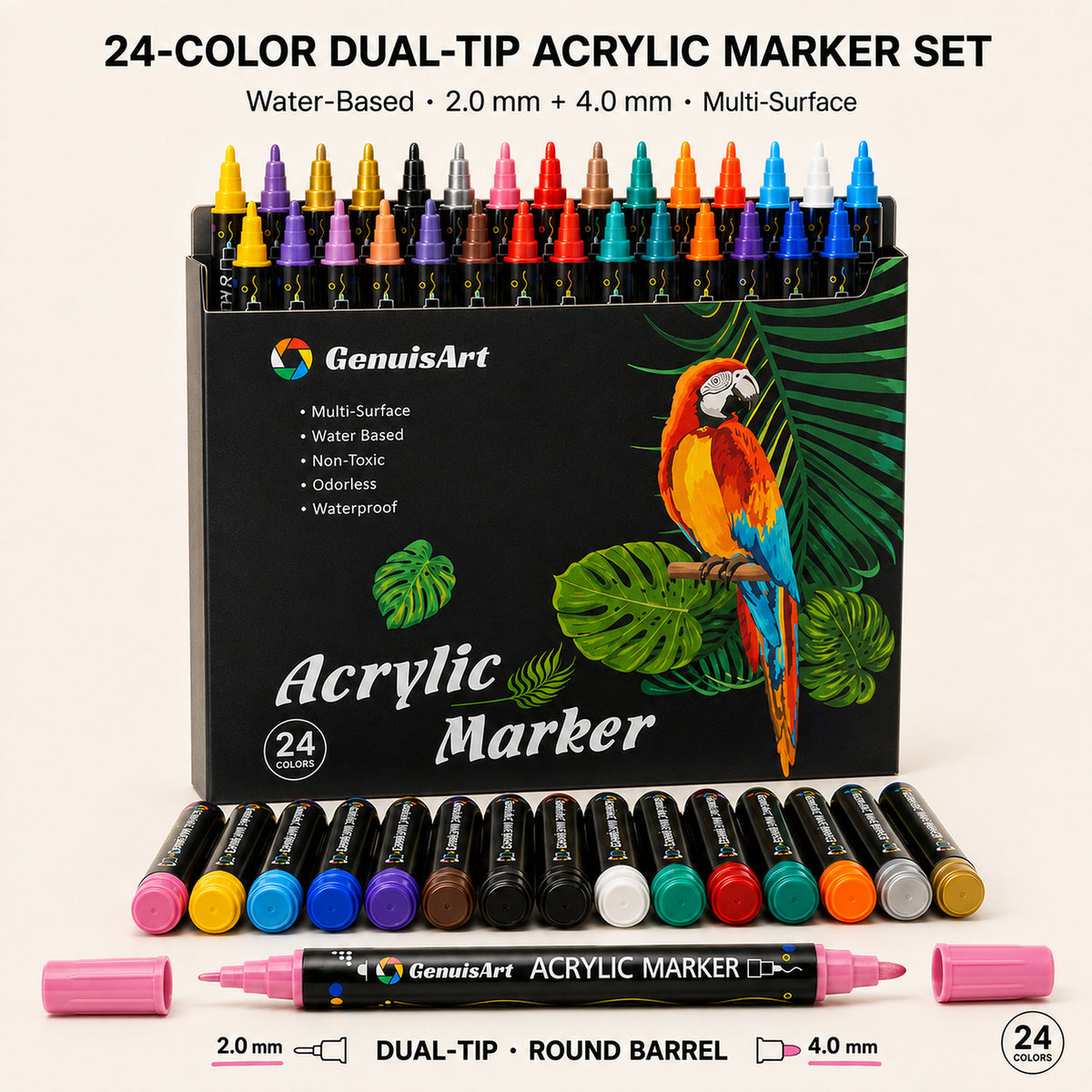 Dual-Tip Acrylic Paint Markers