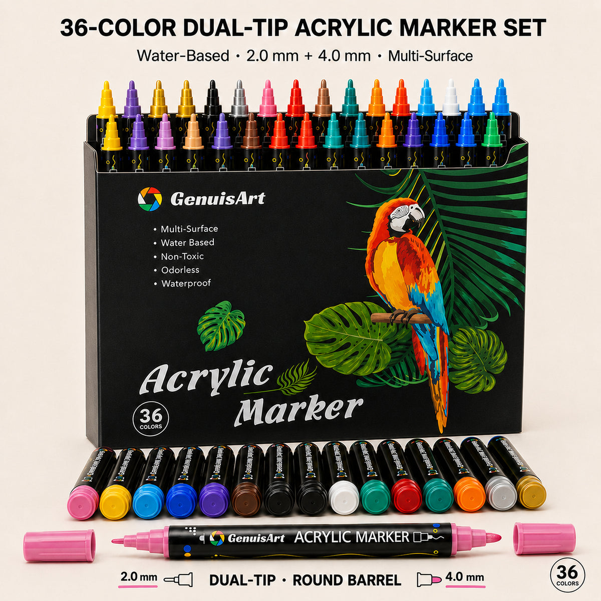 Dual-Tip Acrylic Paint Markers