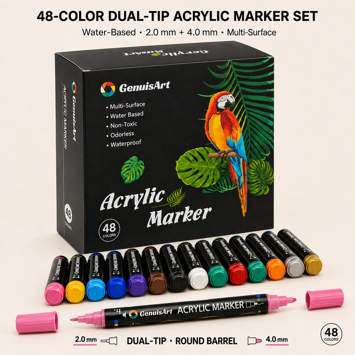 Dual-Tip Acrylic Paint Markers