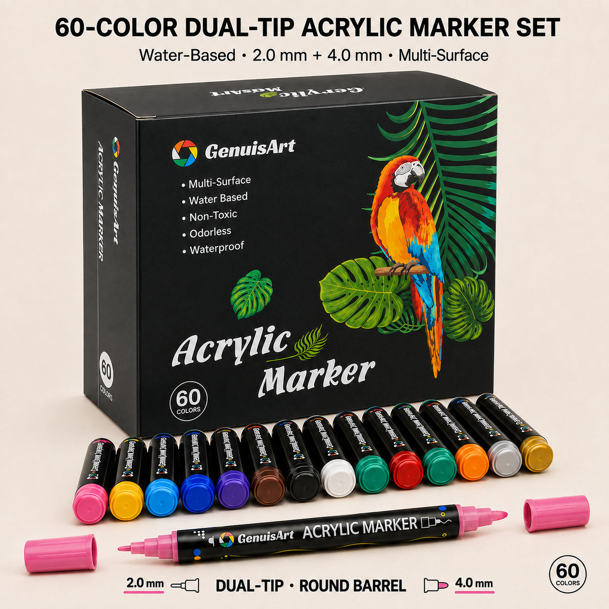 Dual-Tip Acrylic Paint Markers