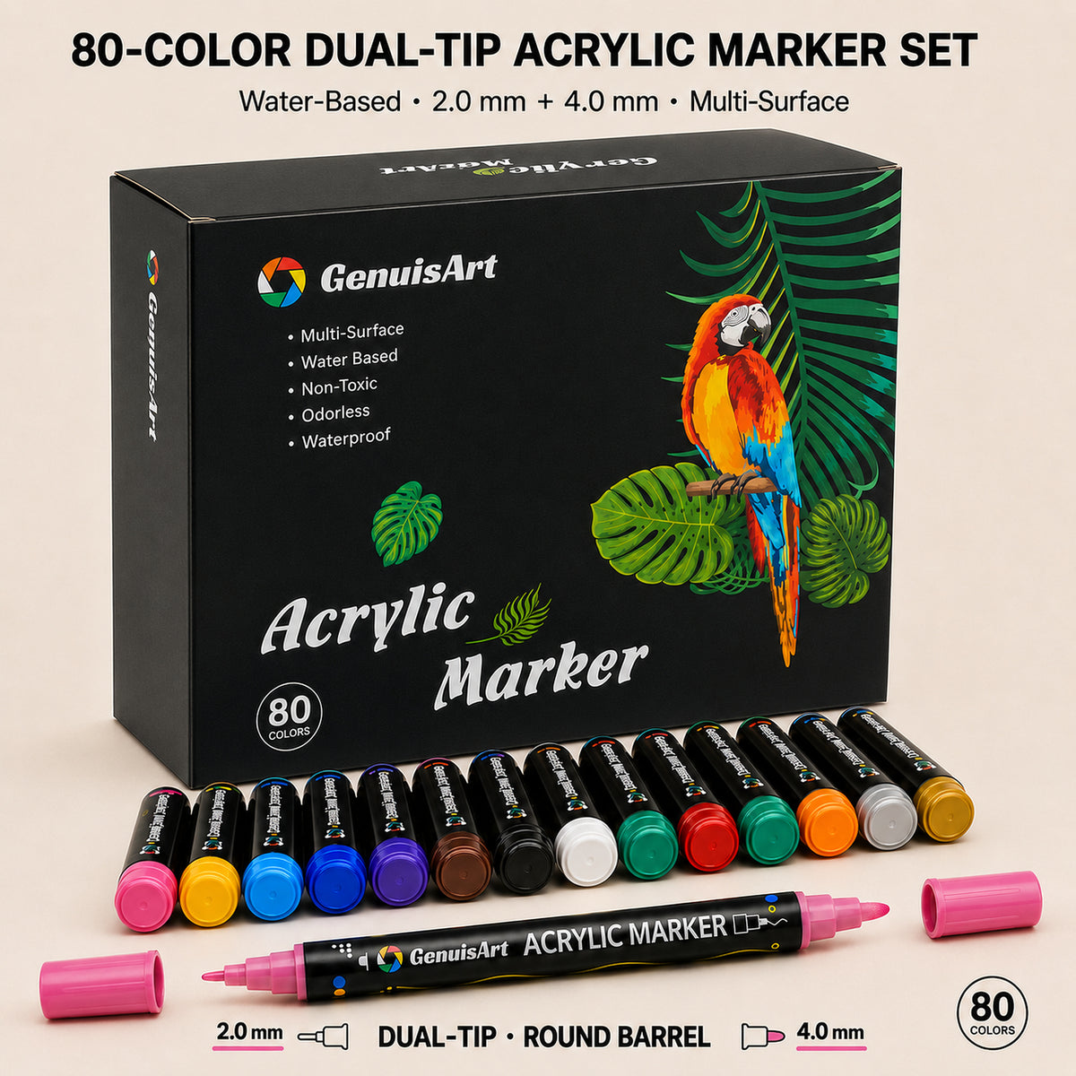 Dual-Tip Acrylic Paint Markers