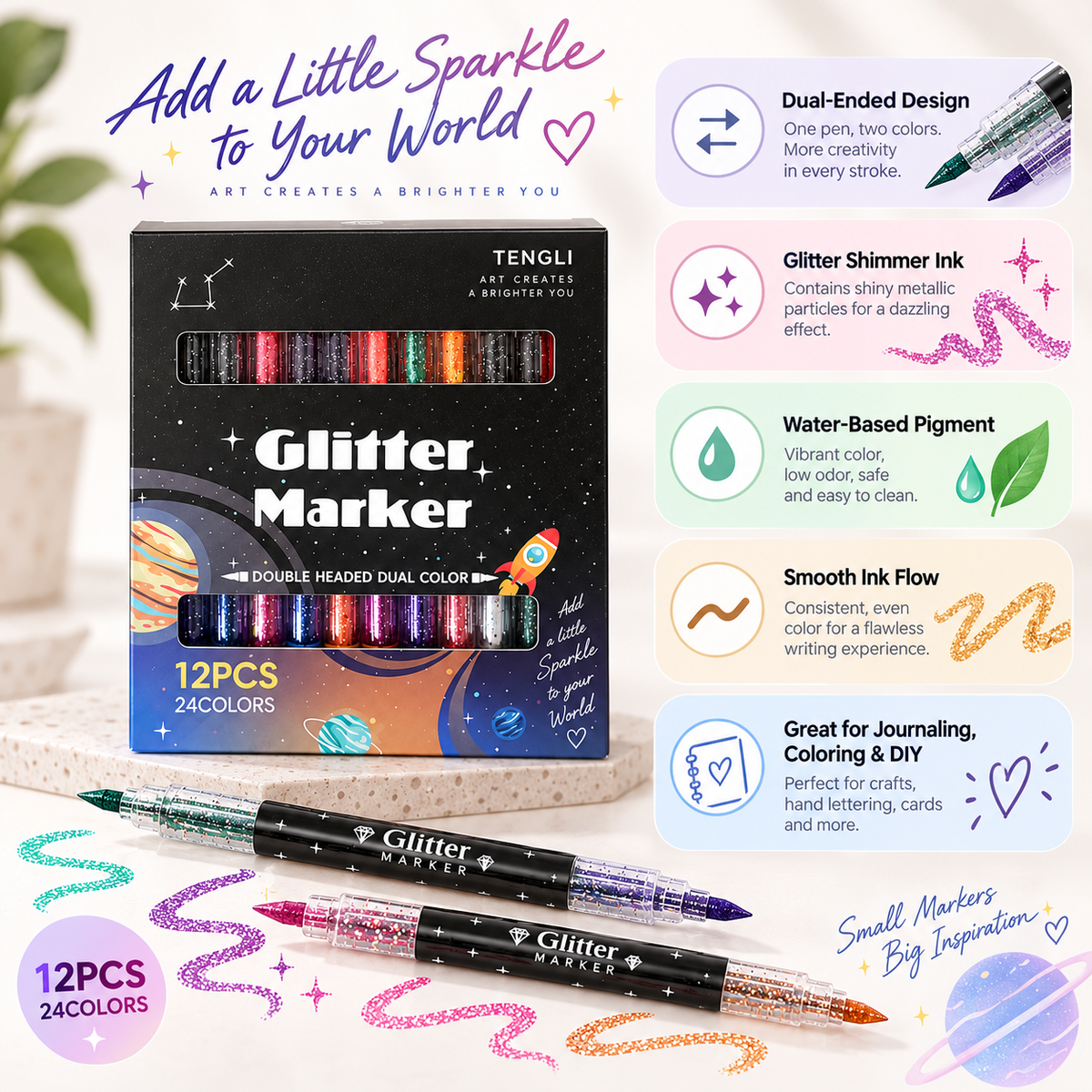 Sparkle Duo Glitter Markers