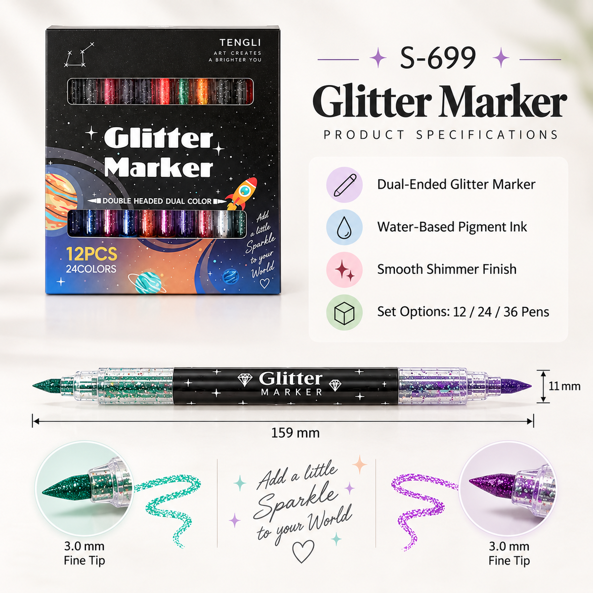 Sparkle Duo Glitter Markers